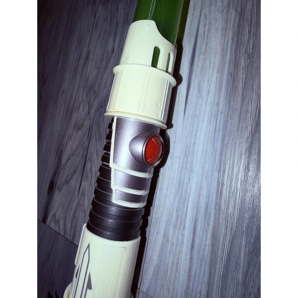 Star Wars Double Bladed Light Saber 2009 Green Blue WORKS LFL Hasbro Sounds/Ligh